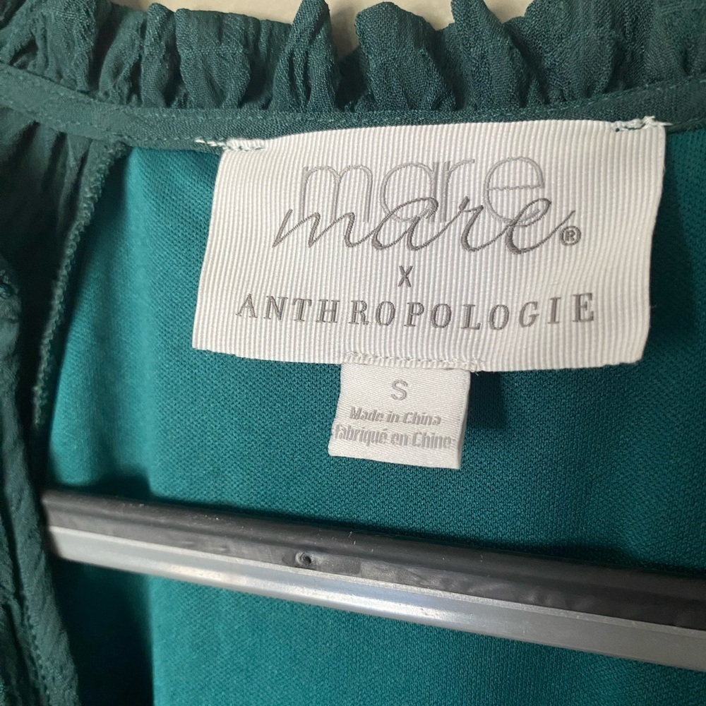ANTHROPOLOGIE x MARE MARE Boho Anne Tiered Peasant Tunic Green Dress Size Small - Picture 5 of 7